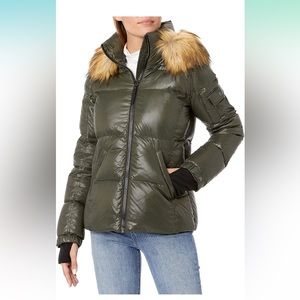 S13 Women's Kylie Down Puffer Jacket with Faux Fur Trimmed Hood